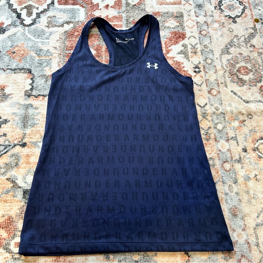 Under Armour Velocity Navy loose fit Tank Top